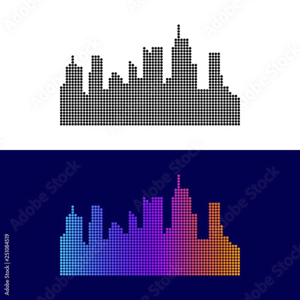 Fototapeta City Modern Abstract Halftone Dots Background
