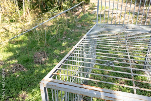 Fototapeta 野生動物用の罠の檻