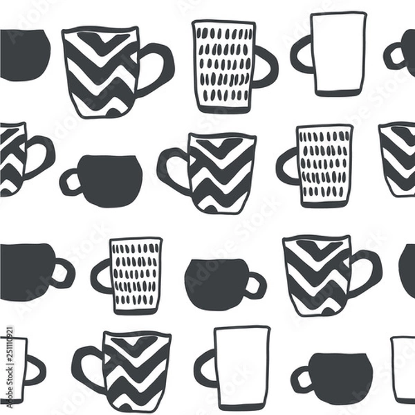 Obraz seamless pattern with cups of coffee
