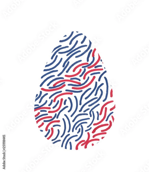 Fototapeta Hand drawn  Easter egg isolated on white spring