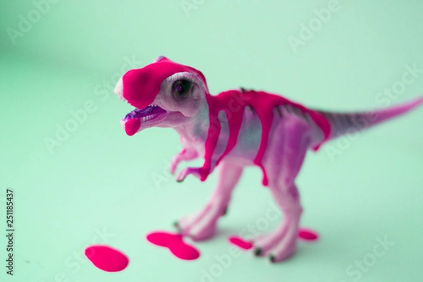 Obraz dinosaur pink