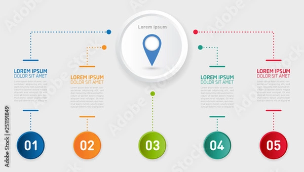 Fototapeta Timeline Infographic Design Template. Vector illustration.