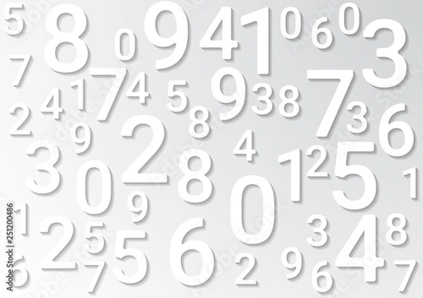 Fototapeta On a light background are different numbers.