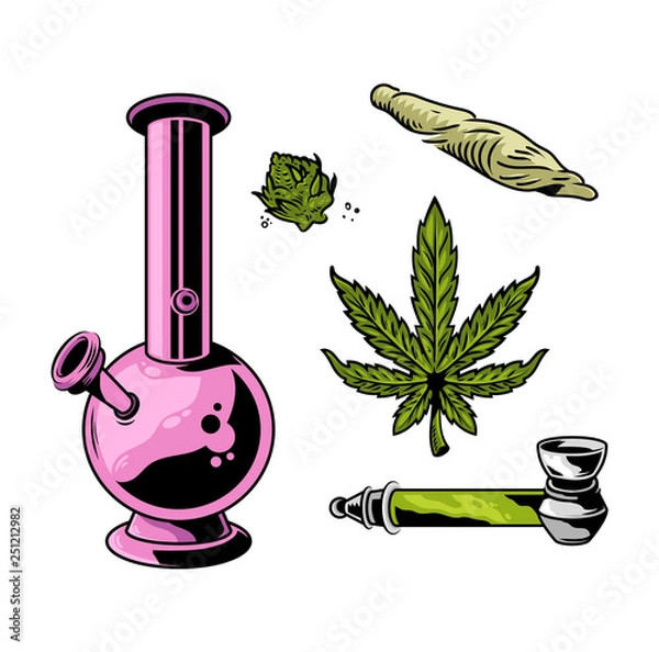 Obraz cannabis smoking set 