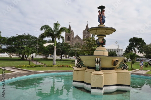 Obraz Fountain on the Square in Basseterre, St. Kitts