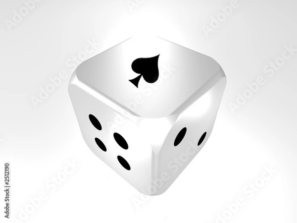 Obraz 3d cube die showing ace