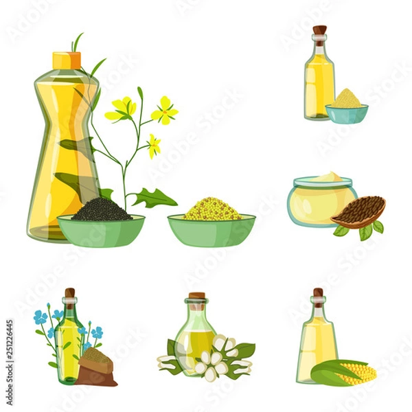 Fototapeta Vector design of bottle and glass  icon. Collection of bottle and agriculture vector icon for stock.