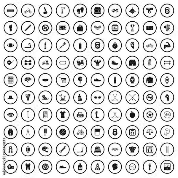 Fototapeta 100 kettlebell icons set in simple style for any design vector illustration