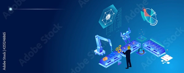 Obraz Automated Data Analysis concept vector illustration