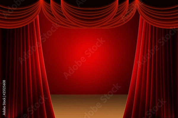 Obraz red stage curtain