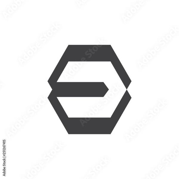 Fototapeta abstract letter ec geometric hexagonal logo