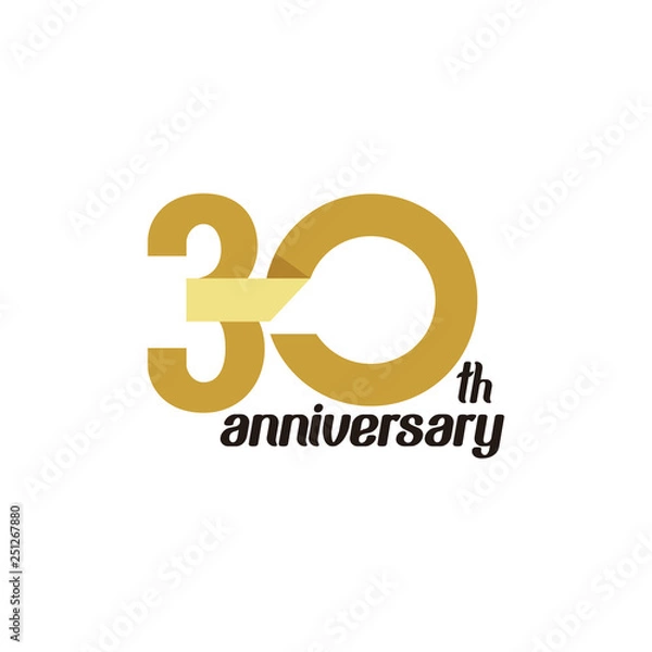Fototapeta 30 Year Anniversary Vector Template Design Illustration