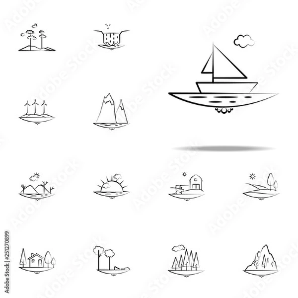 Fototapeta Sea cloud sheep icon. Landspace icons universal set for web and mobile