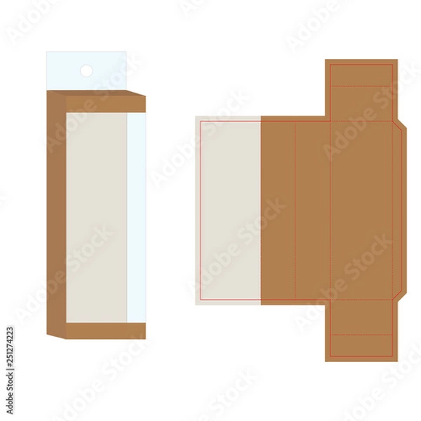Obraz Glass packaging with die cut template