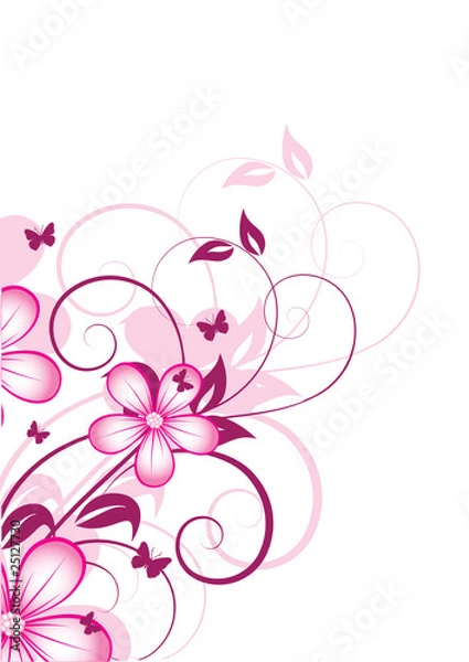 Fototapeta Abstract flowers background with place for your text