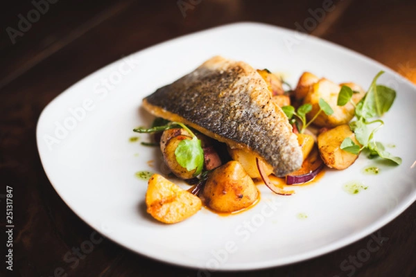 Obraz fish and potato dish