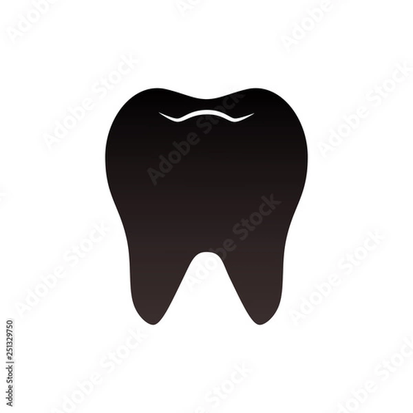 Obraz Tooth vector icon isolated on white background.