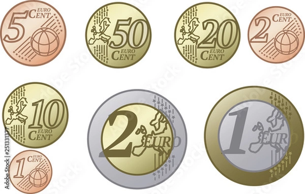 Obraz All European Union Euro Coins