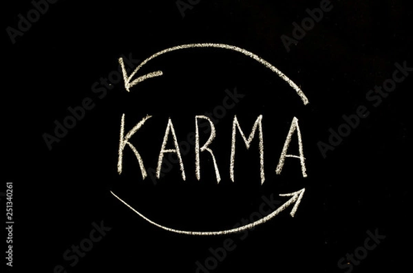 Obraz karma written on chalkboard
