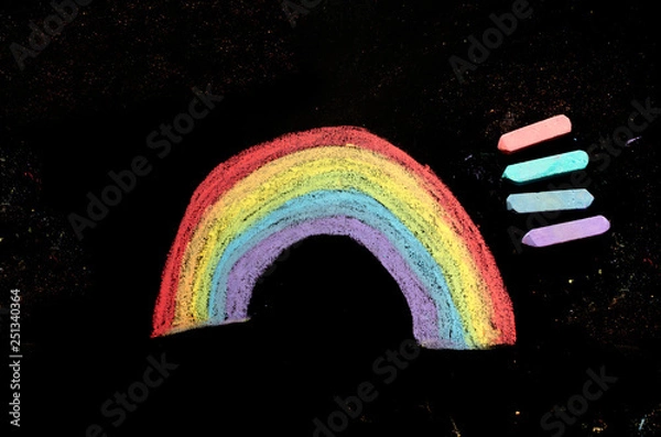 Obraz rainbow drawn on chalkboard