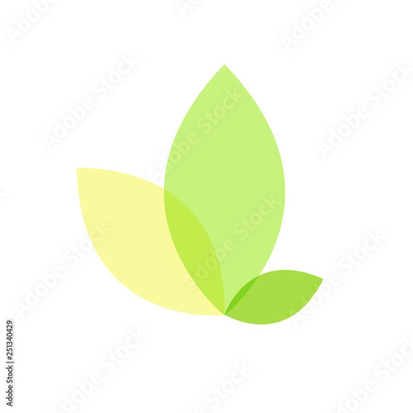 Obraz Green Leaf Icon design Vector Illustration