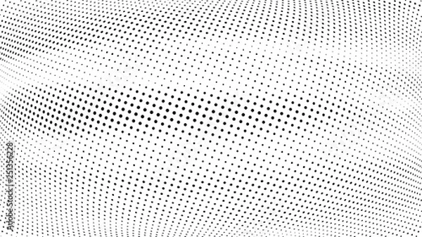 Fototapeta Halftone gradient pattern. Abstract halftone dots background. Monochrome dots pattern. Grunge texture. Pop Art, Comic small dots. Design for presentation, business cards, report, flyer, cover. Vector