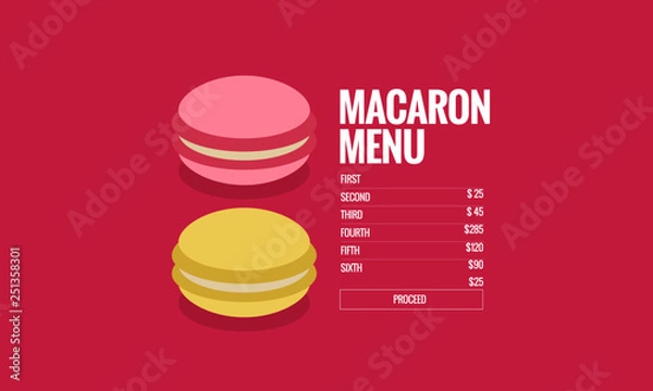 Fototapeta Macaron Menu Interface Design