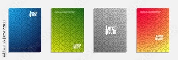 Fototapeta Colorful and modern cover design. Set of geometric pattern background
