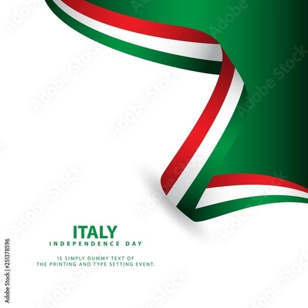 Fototapeta Italy Independence Day Vector Template Design Illustration