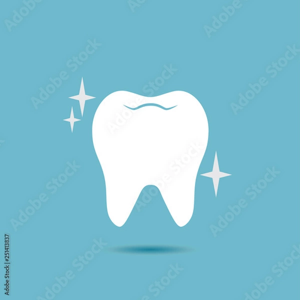 Obraz Shiny, healthy tooth vector icon.