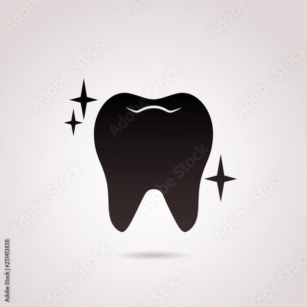 Obraz Shiny, healthy tooth vector icon.