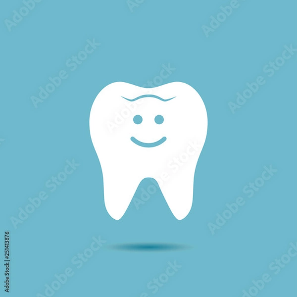 Obraz Shiny, healty tooth vector icon. 
