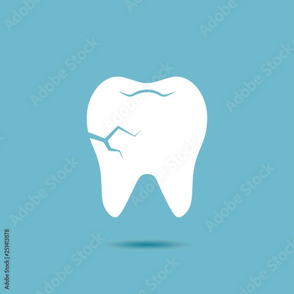 Obraz Broken tooth vector icon isolated on white background.