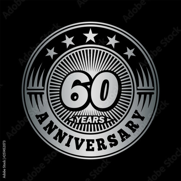 Obraz 60 years anniversary. Anniversary logo design. Vector and illustration.