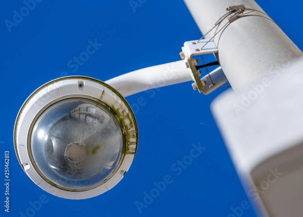 Obraz CCTV camera under blue sky seaside for the safety of tourists