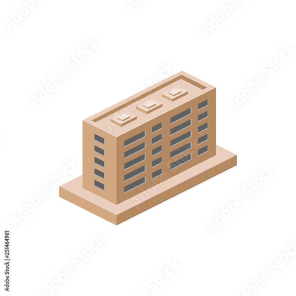 Fototapeta isometric apartments building. Element of color isometric building. Premium quality graphic design icon. Signs and symbols collection icon for websites, web design