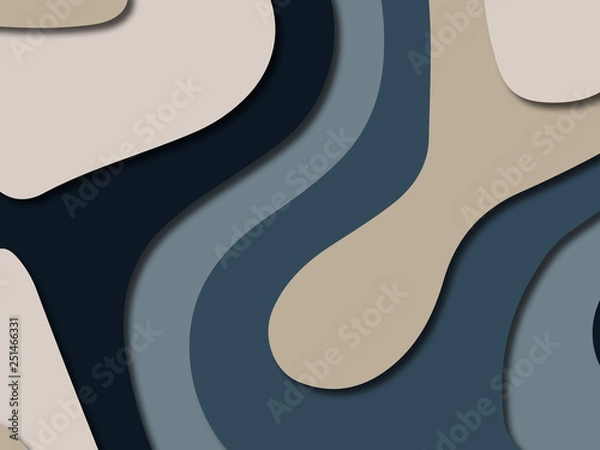 Fototapeta 3D abstract paper art style, design layout for business presentations, flyers, posters, prints, decoration, cards, brochure cover.