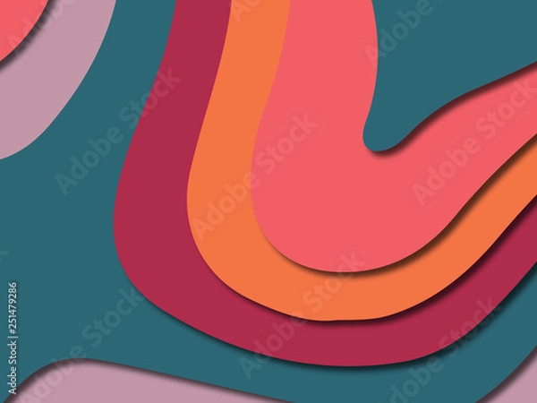 Fototapeta 3D abstract paper art style, design layout for business presentations, flyers, posters, prints, decoration, cards, brochure cover.