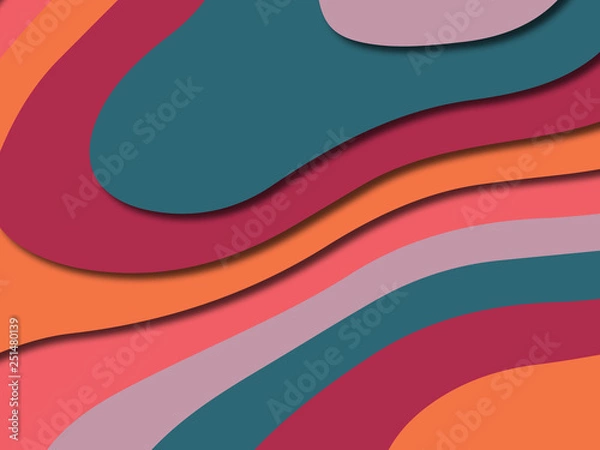 Fototapeta 3D abstract paper art style, design layout for business presentations, flyers, posters, prints, decoration, cards, brochure cover.