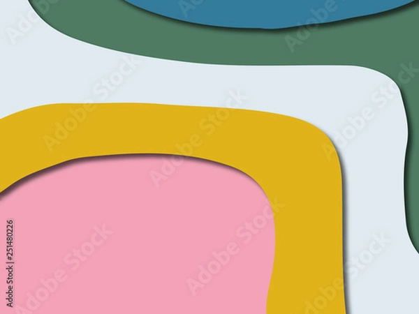 Fototapeta 3D abstract paper art style, design layout for business presentations, flyers, posters, prints, decoration, cards, brochure cover.