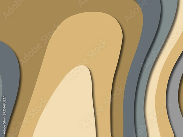 Fototapeta 3D abstract paper art style, design layout for business presentations, flyers, posters, prints, decoration, cards, brochure cover.
