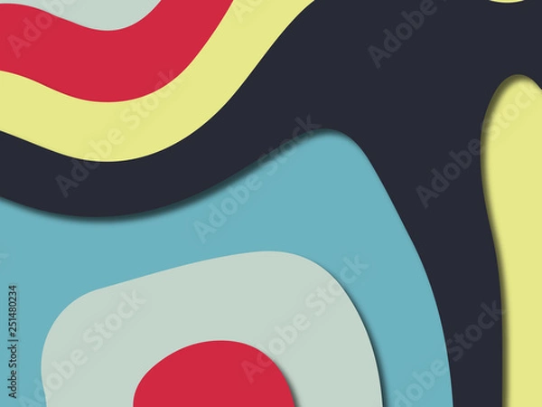 Fototapeta 3D abstract paper art style, design layout for business presentations, flyers, posters, prints, decoration, cards, brochure cover.