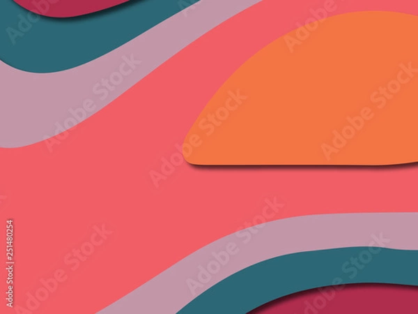 Fototapeta 3D abstract paper art style, design layout for business presentations, flyers, posters, prints, decoration, cards, brochure cover.