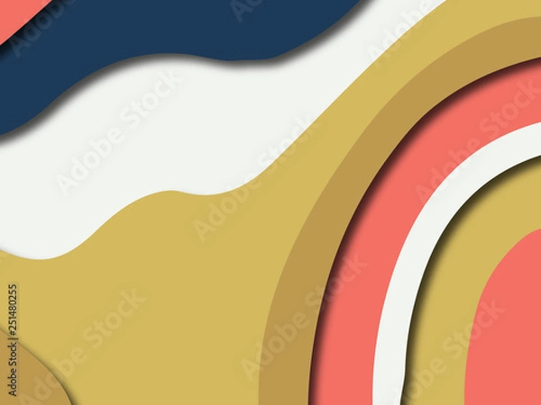 Fototapeta 3D abstract paper art style, design layout for business presentations, flyers, posters, prints, decoration, cards, brochure cover.