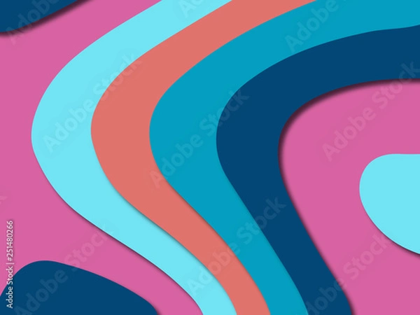 Fototapeta 3D abstract paper art style, design layout for business presentations, flyers, posters, prints, decoration, cards, brochure cover.