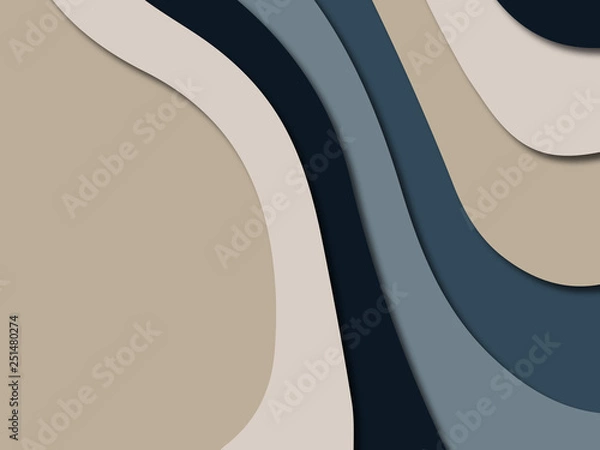Fototapeta 3D abstract paper art style, design layout for business presentations, flyers, posters, prints, decoration, cards, brochure cover.