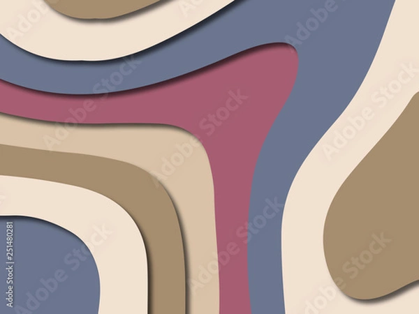 Fototapeta 3D abstract paper art style, design layout for business presentations, flyers, posters, prints, decoration, cards, brochure cover.