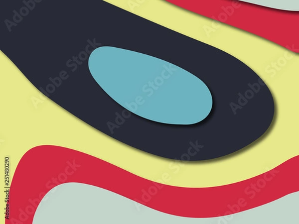 Fototapeta 3D abstract paper art style, design layout for business presentations, flyers, posters, prints, decoration, cards, brochure cover.