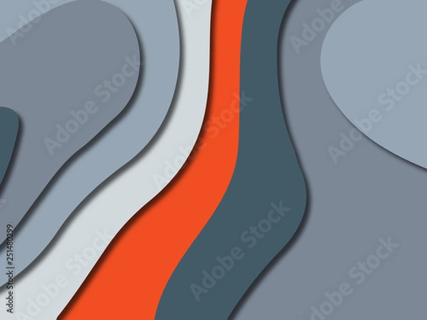 Fototapeta 3D abstract paper art style, design layout for business presentations, flyers, posters, prints, decoration, cards, brochure cover.