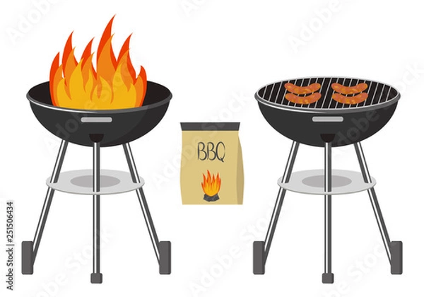 Fototapeta Barbecue set, vector illustration